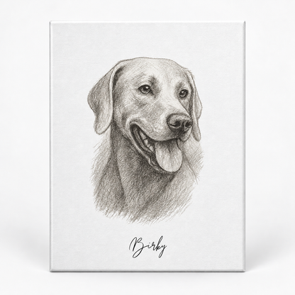 Hand Drawing Style - Custom Pet Canvas