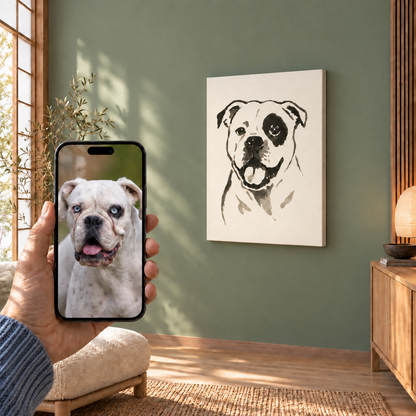 Japanese Sumi-e Style - Custom Pet Canvas