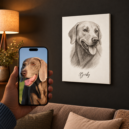 Hand Drawing Style - Custom Pet Canvas