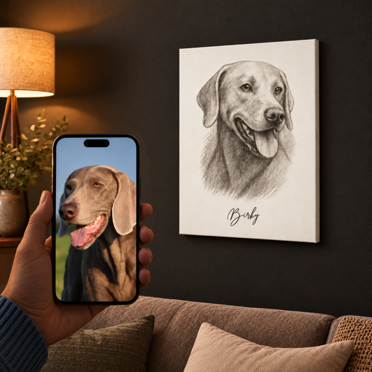 Hand Drawing Style - Custom Pet Canvas